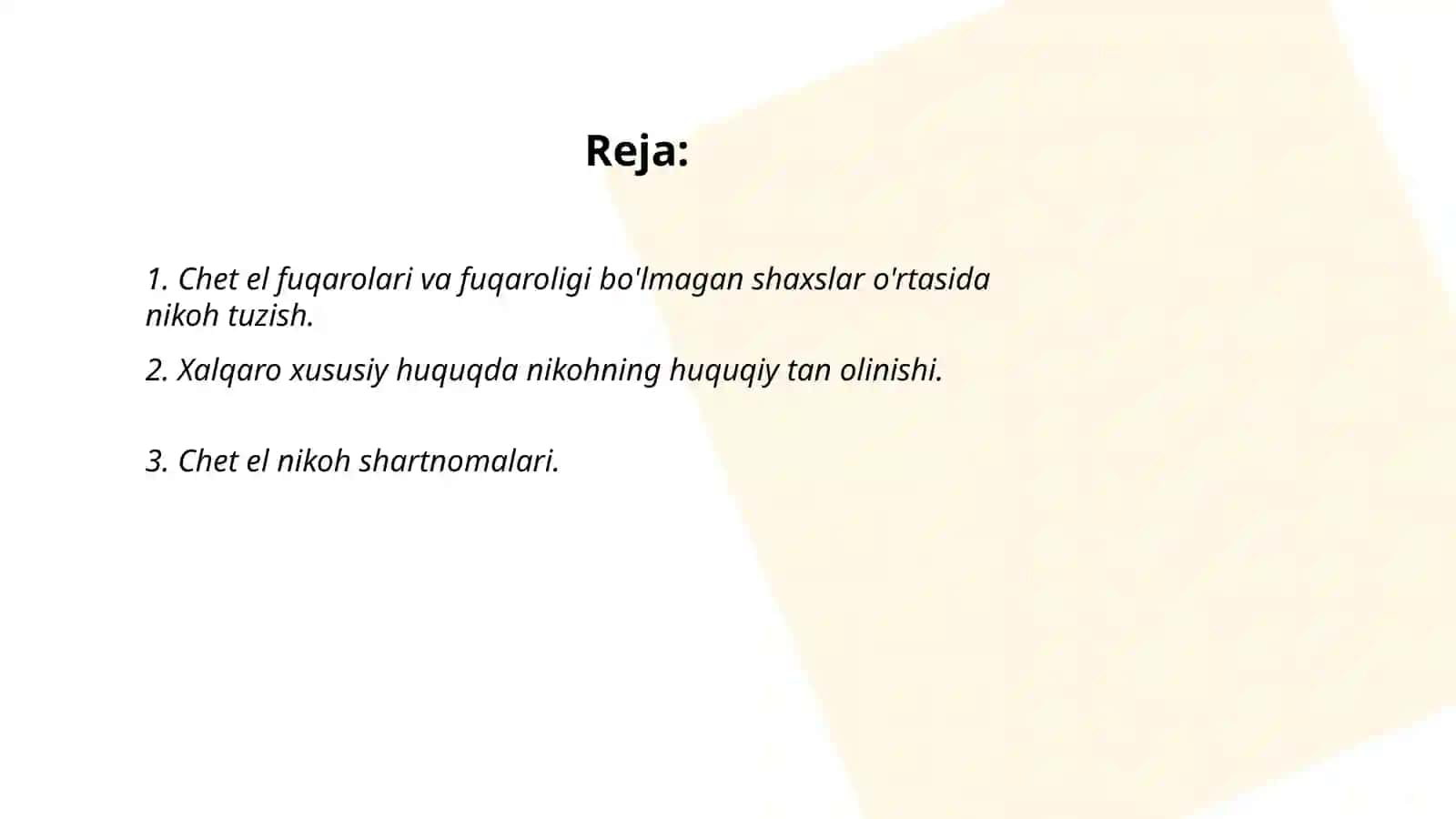 Chet el fuqarolari va fuqaroligi bo'lmagan shaxslar o'rtasida nikoh tuzish 2