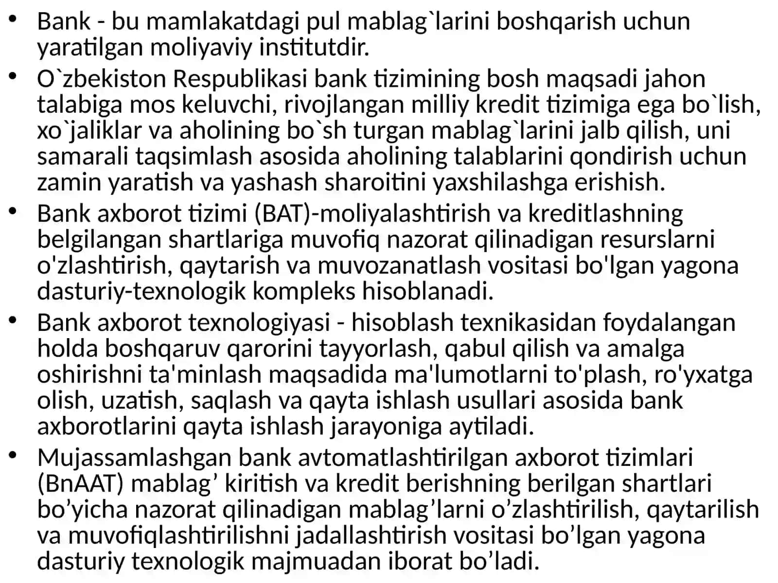 Banklarda axborot tizimlarining dasturiy ta'minlashi 2
