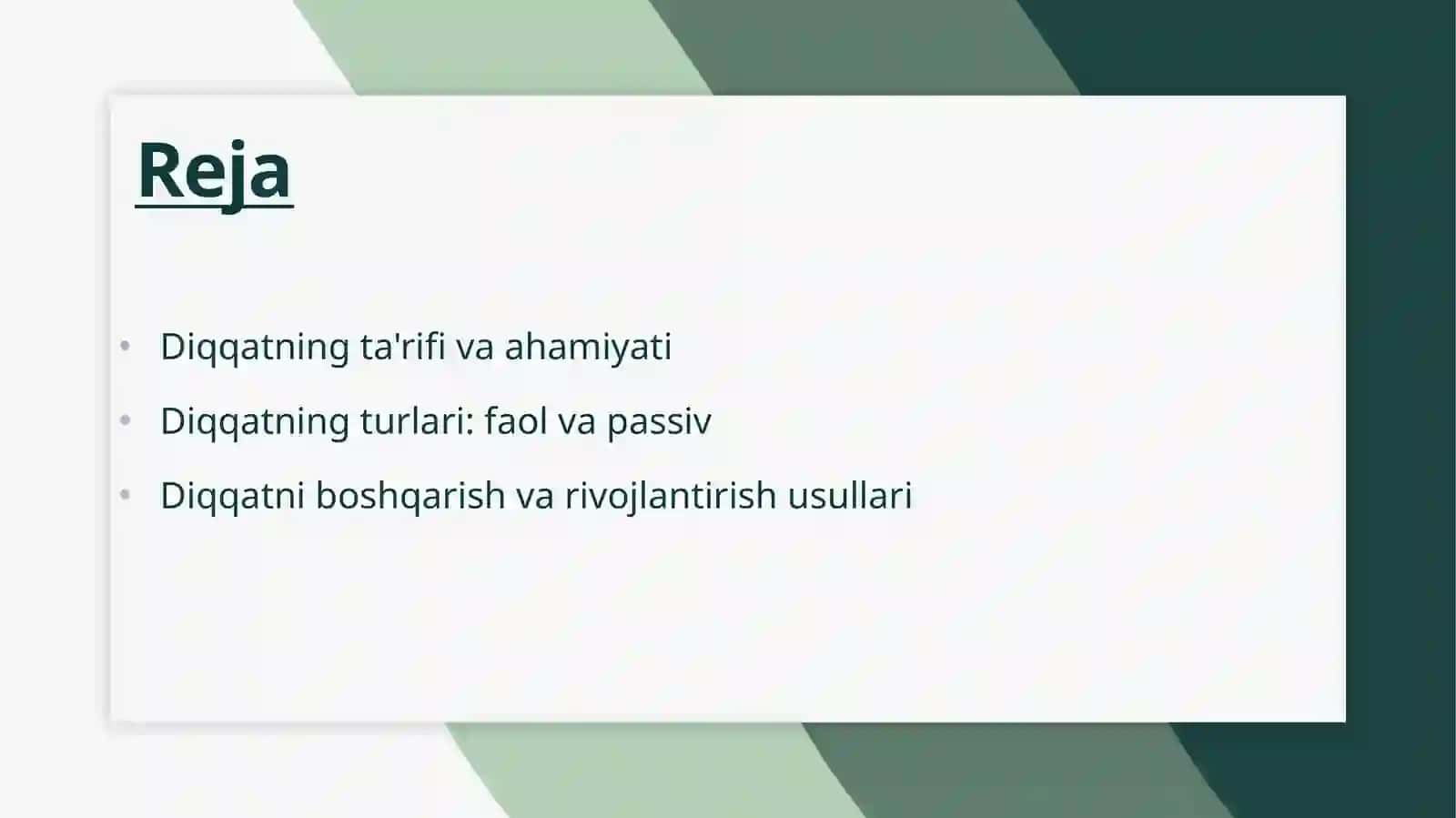 Diqqatning turlari psixologiya 2