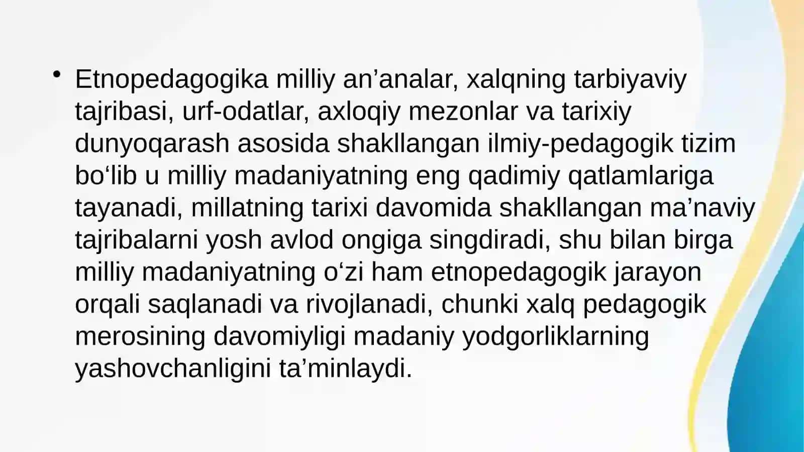 Etnopedagogika va milliy ma’naviyat 2