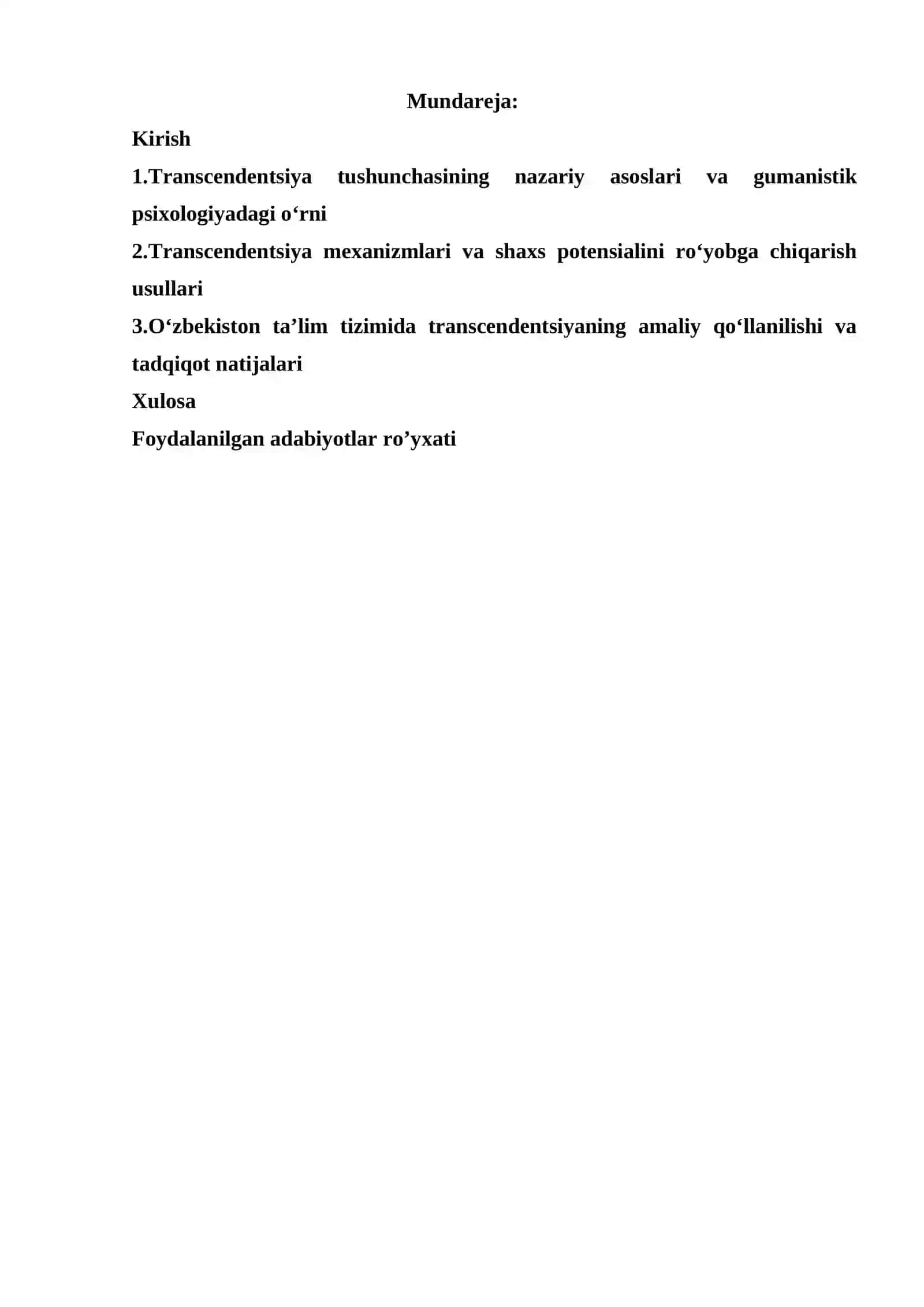 Shaxsning o‘z imkoniyatlari chegarasidan chiqishi (transcendentsiya) 2
