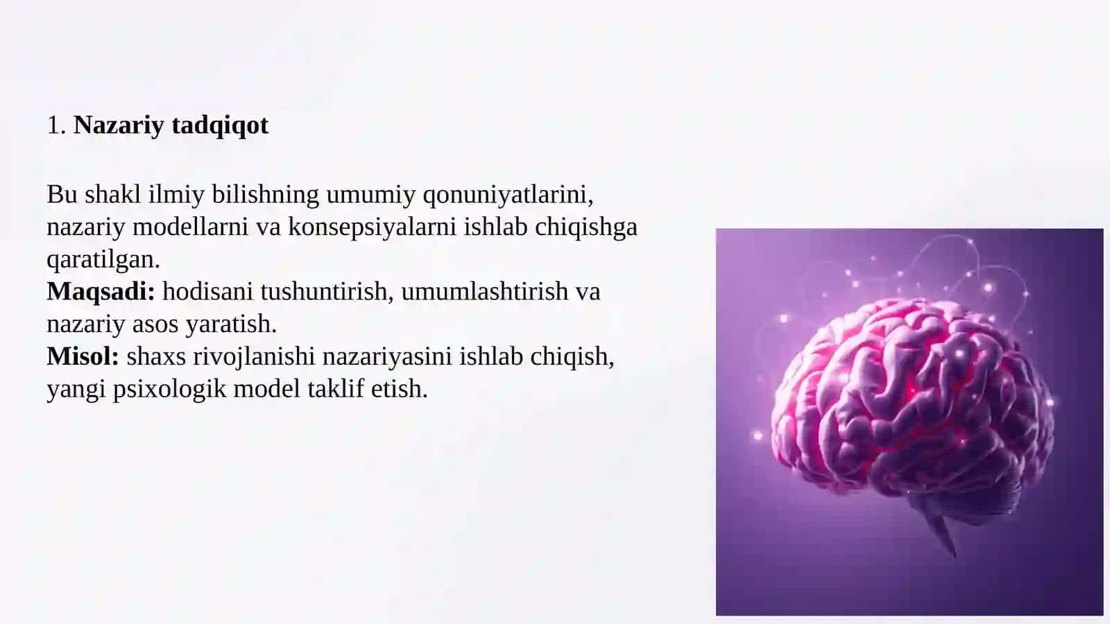 Ilmiytadqiqotning namoyon bo'lish shakllari 2
