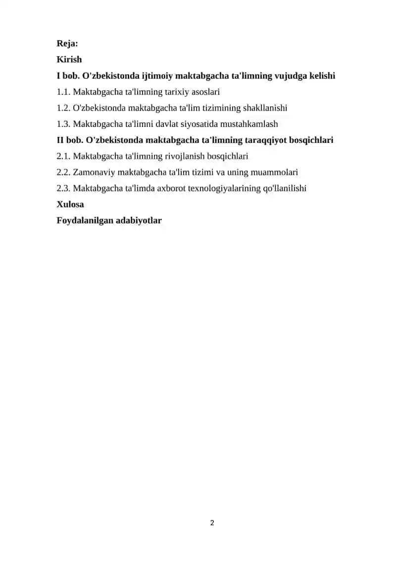 MAKTABGACHA TA’LIM MENEJMENTI 2