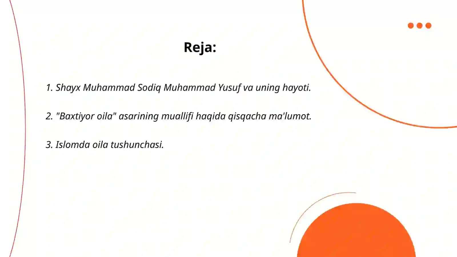 Shayx Muhammad Sodiq Muhammad Yusufning "Baxtiyor oila"asarida islom qadryatlari talqini 2