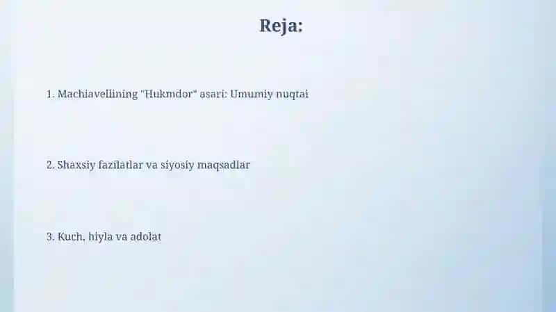 Makiavellning Xumkdor asari boʻyicha 2