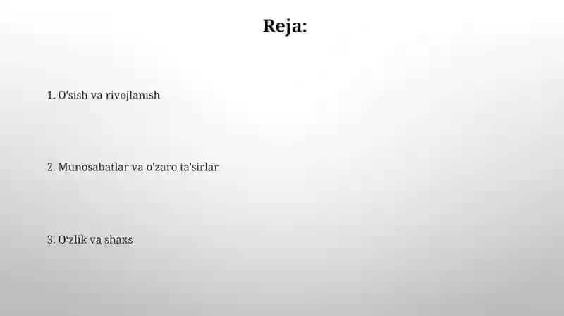 O'sish va rivojlanish 2
