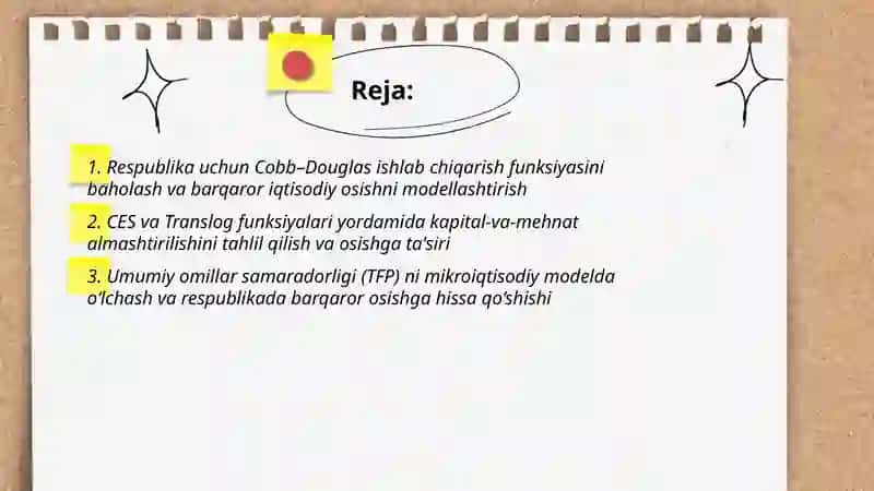 Cobb-Douglas ishlab chiqarish funksiyasi 2