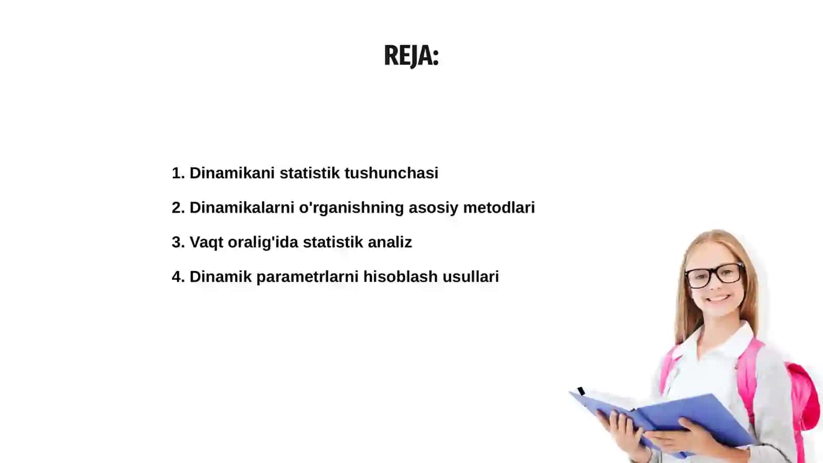Dinamikani statistik o'rganish usullari 2