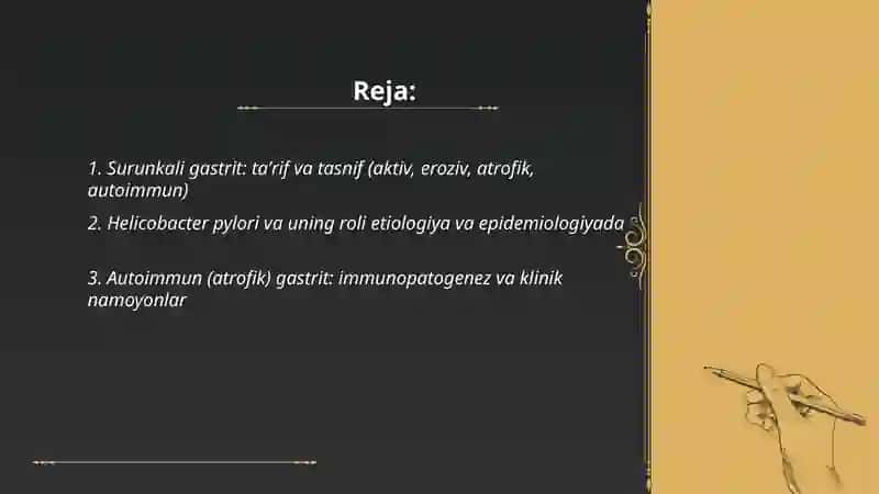 Surunkali gastrit.etiologiyasi, patogenezi, klinikasi 2