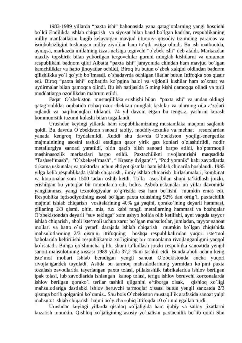 Mustaqillikka Erishish Arafasida O'zbekistondagi Ijtimoiy-Siyosiy Jarayonlar 2