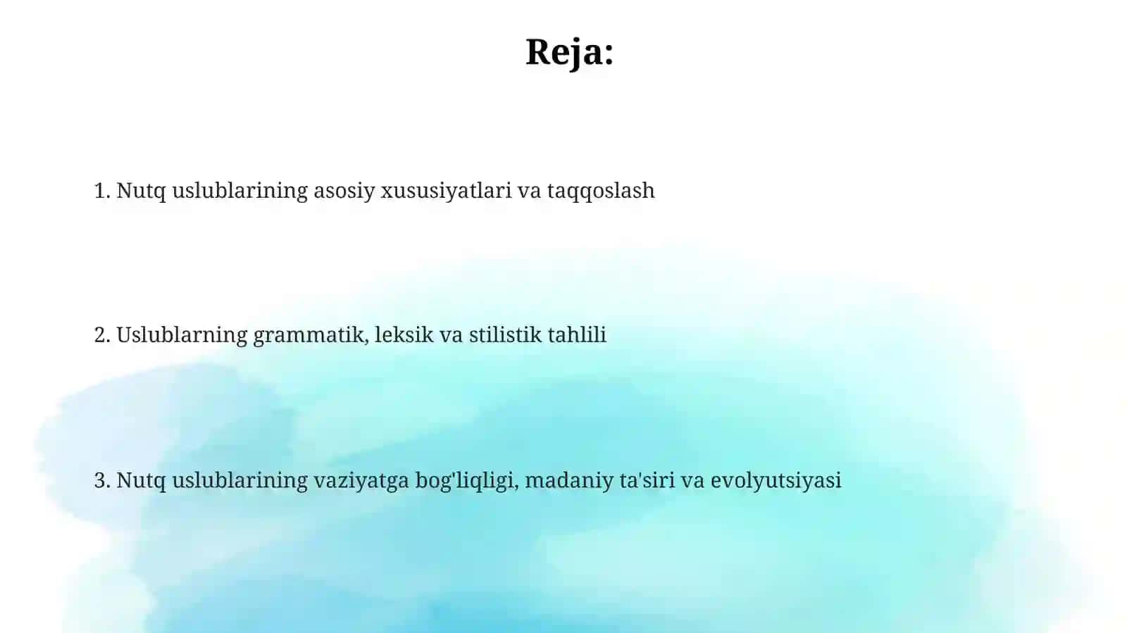 Nutq uslublarining qiyosiy tavsifi 2