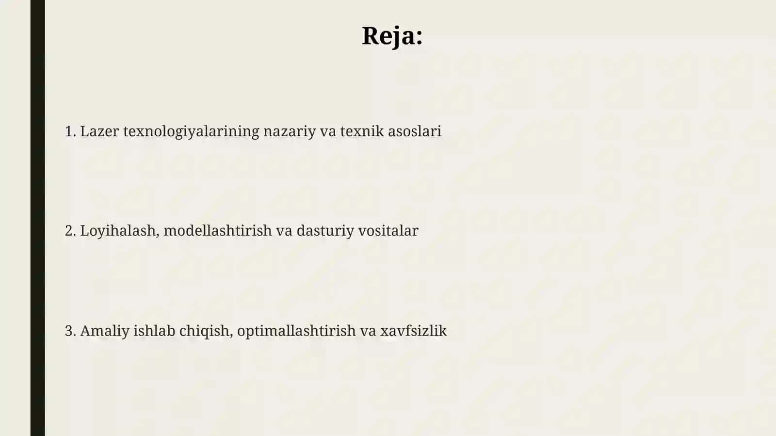 Lazer texnologiyalarining nazariy va texnik asoslari 2