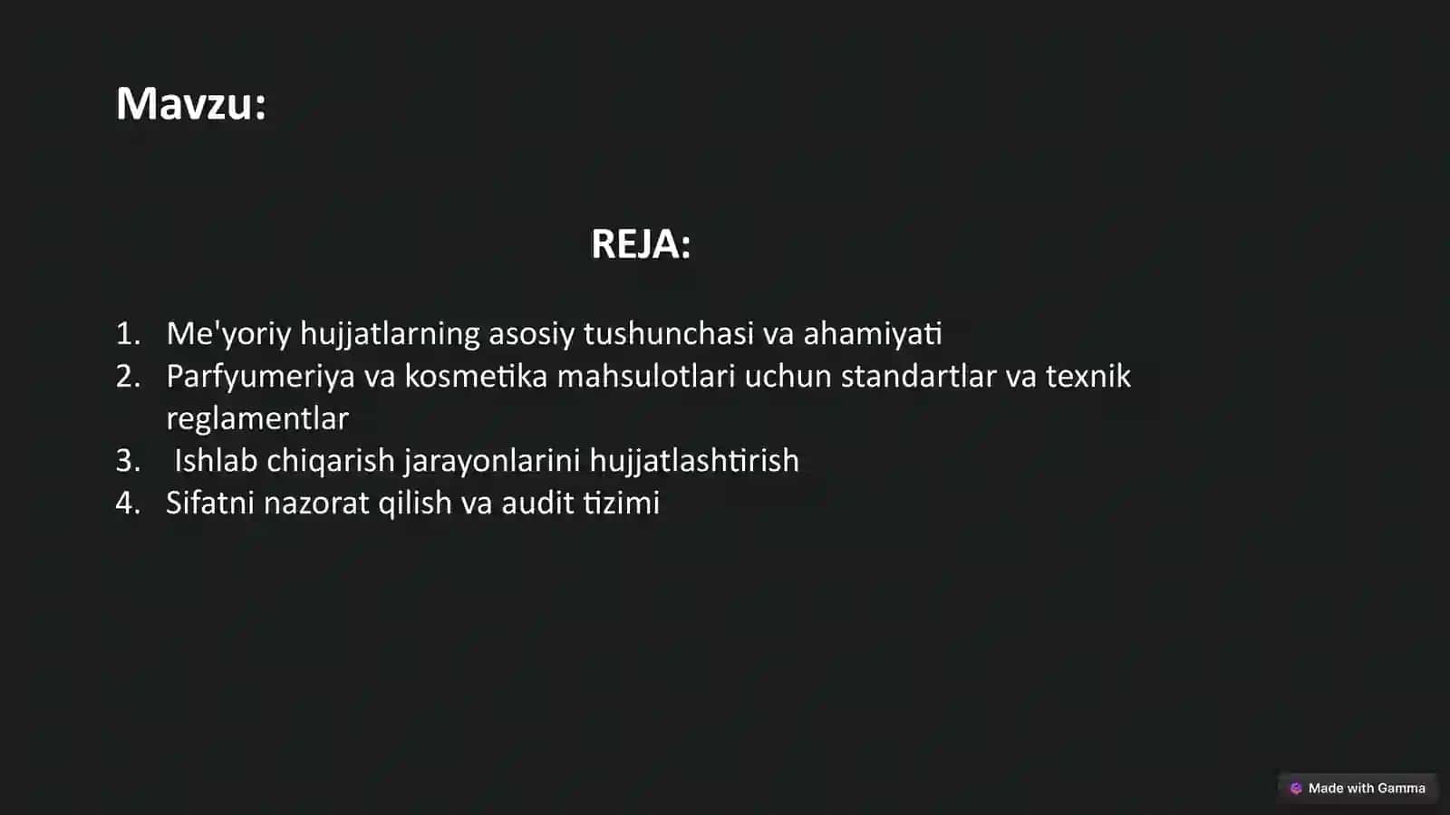 Parfyumeriya va kosmetika mahsulotlari standartlari 2