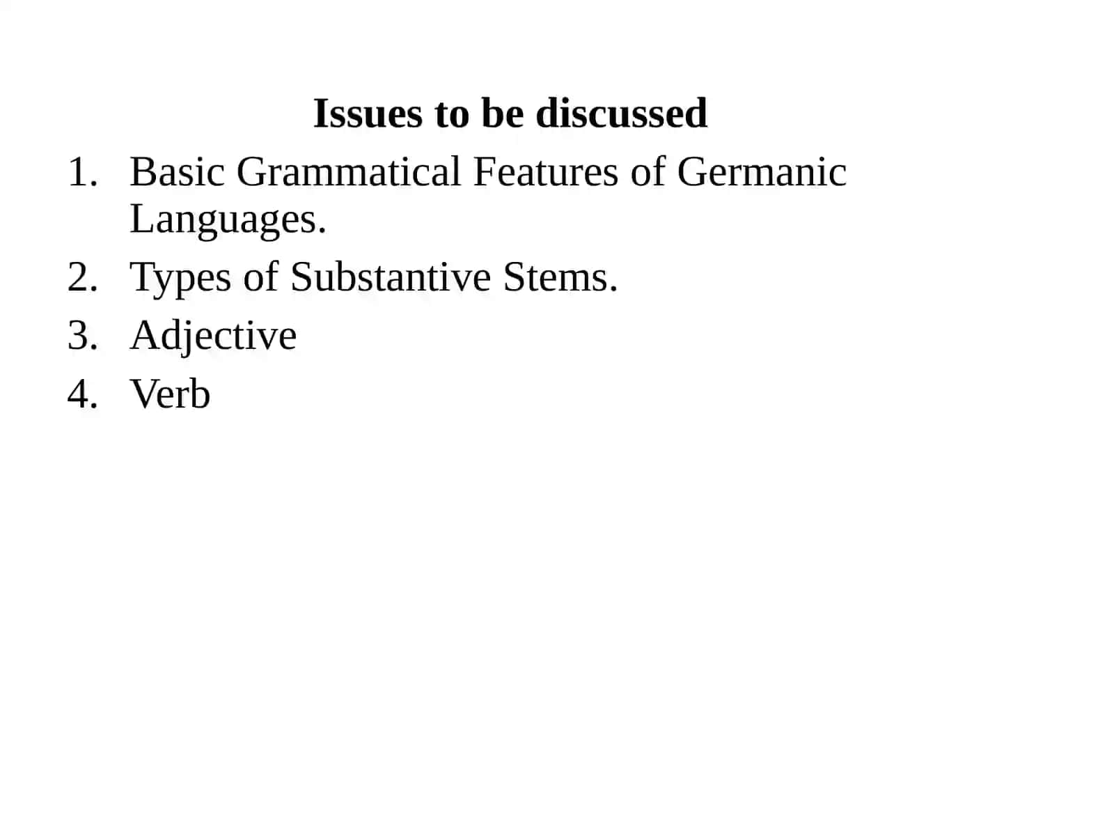 Grammatical features of Germanic Languages 2
