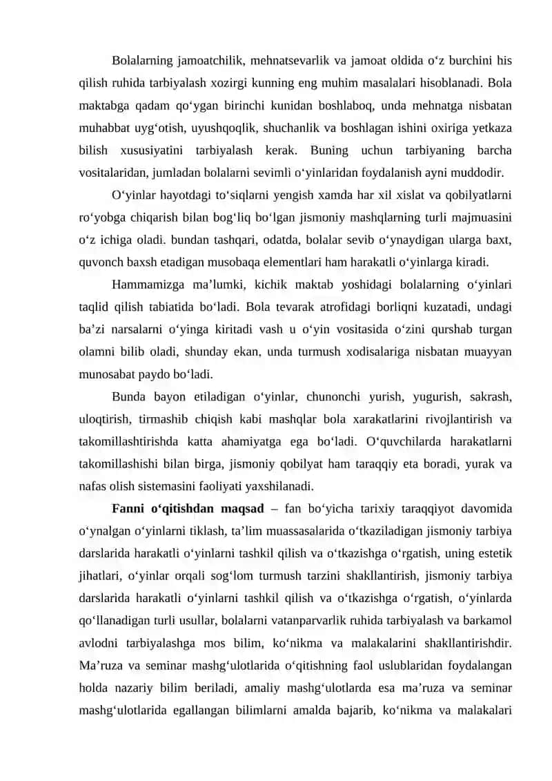 Harakatli o’yinlarni o’qitish metodikasi 2