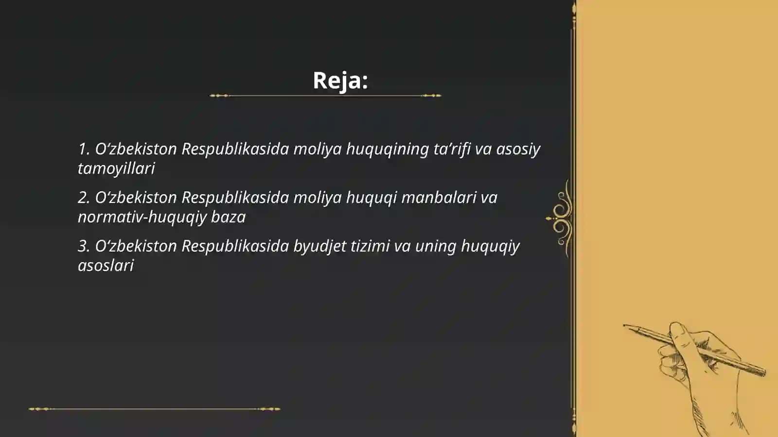 Oʻzbekiston Respublikasida moliya huquqi 2