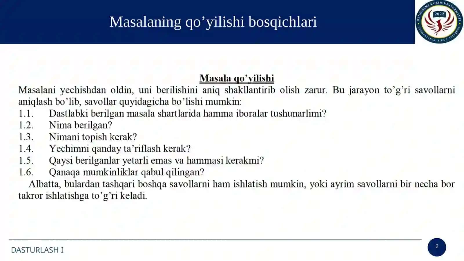 Algoritmlar nazariyasi 2