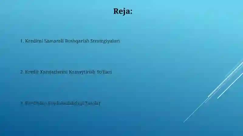 Kreditni Samarali Boshqarish Strategiyalari 2
