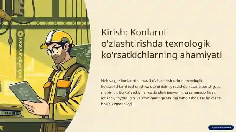 Neft va gaz konlarini ishlash tizimining texnologik koʻrsatkichlari va ularning tasnifi 2