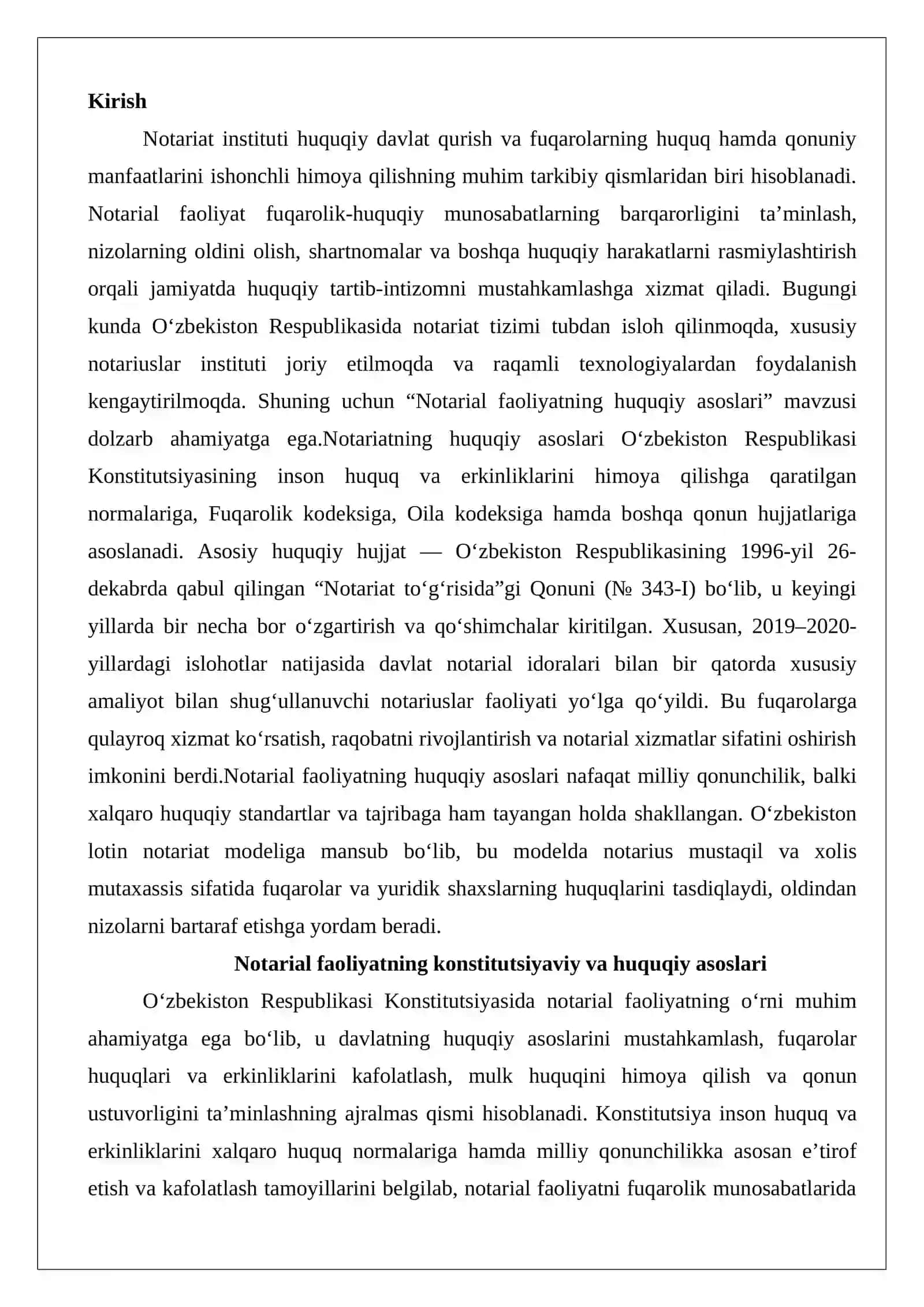 Notarial faoliyatning huquqiy asoslari 2