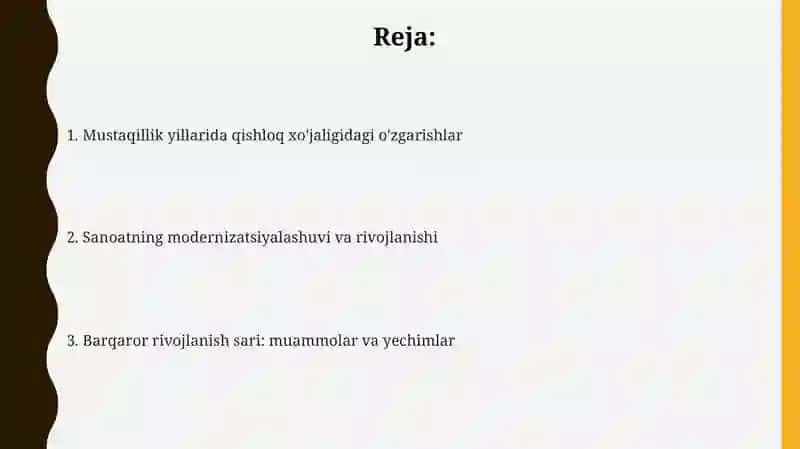 Mustaqillik yillarida qishloq xo'jaligidagi o'zgarishlar 2