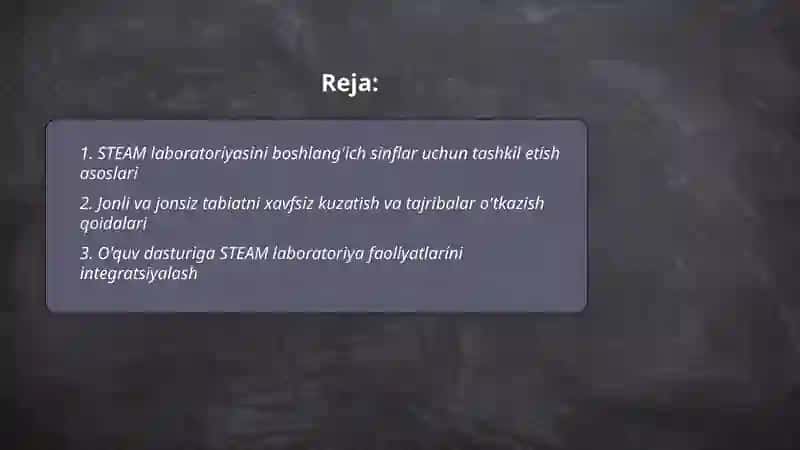 Boshlang'ich ta'limda STEAM labaratoriyalari tashkil etish 2