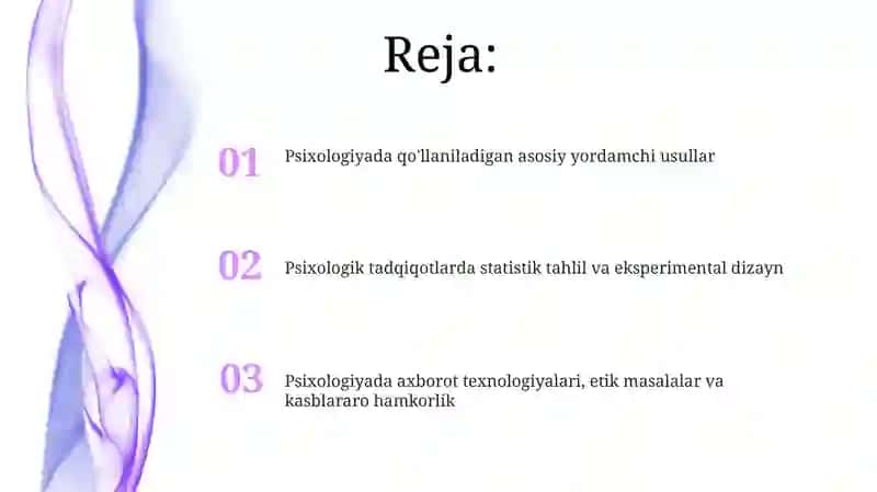 Psixologiya fanida qo'llaniladigan yordamchi metodlar 2