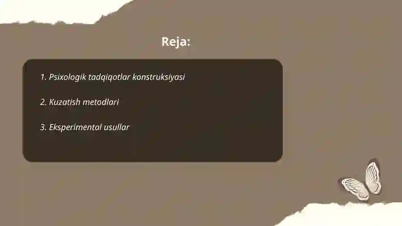 Psixologiya fanining tadqiqot metodlari 2