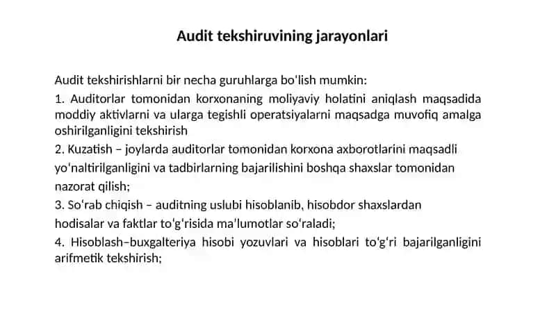 Audit va boshqa Kafolat topshiriqlari 2