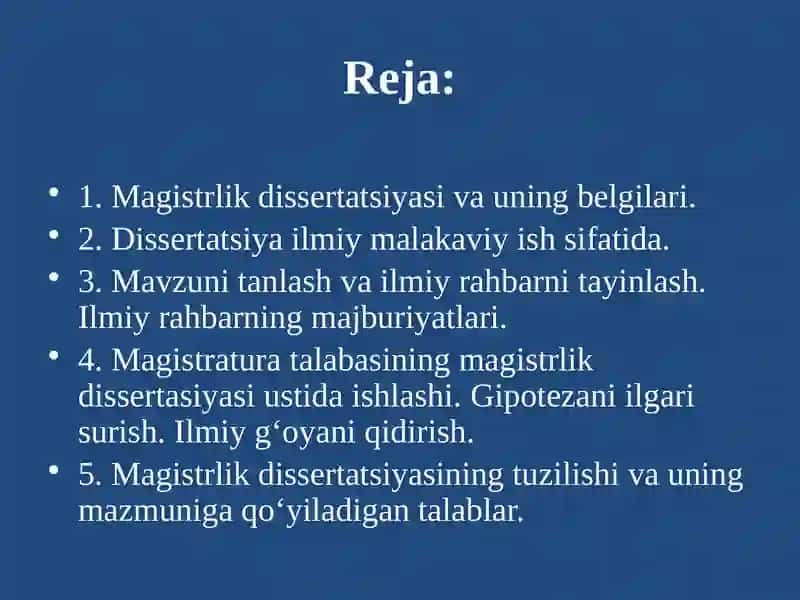 Magistrlik Dissertatsiyasi Ilmiy Tadqiqot Sifatida 2