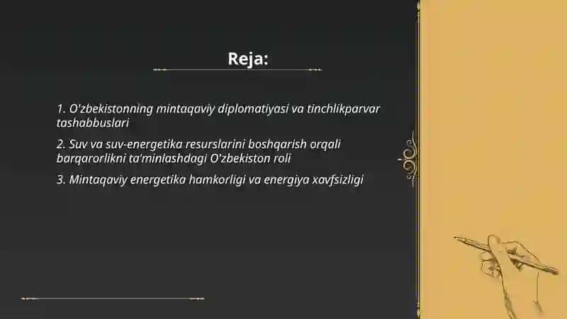 Tinchlik va barqarorlikni taminlashdagi o’rni va ro’li 2