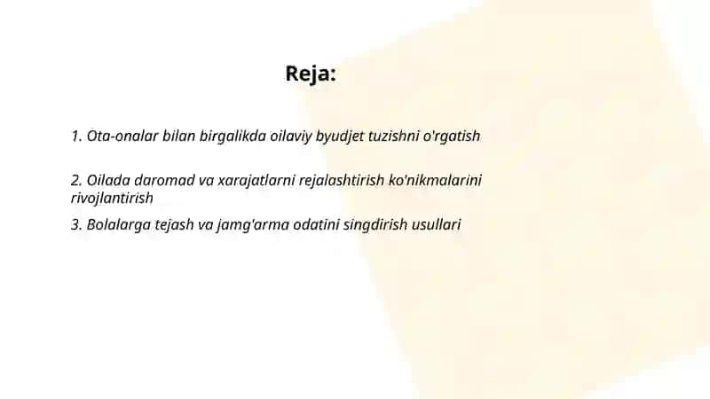 Oila bilan hamkorlikda iqtisodiy tarbiyani rivojlantirish 2