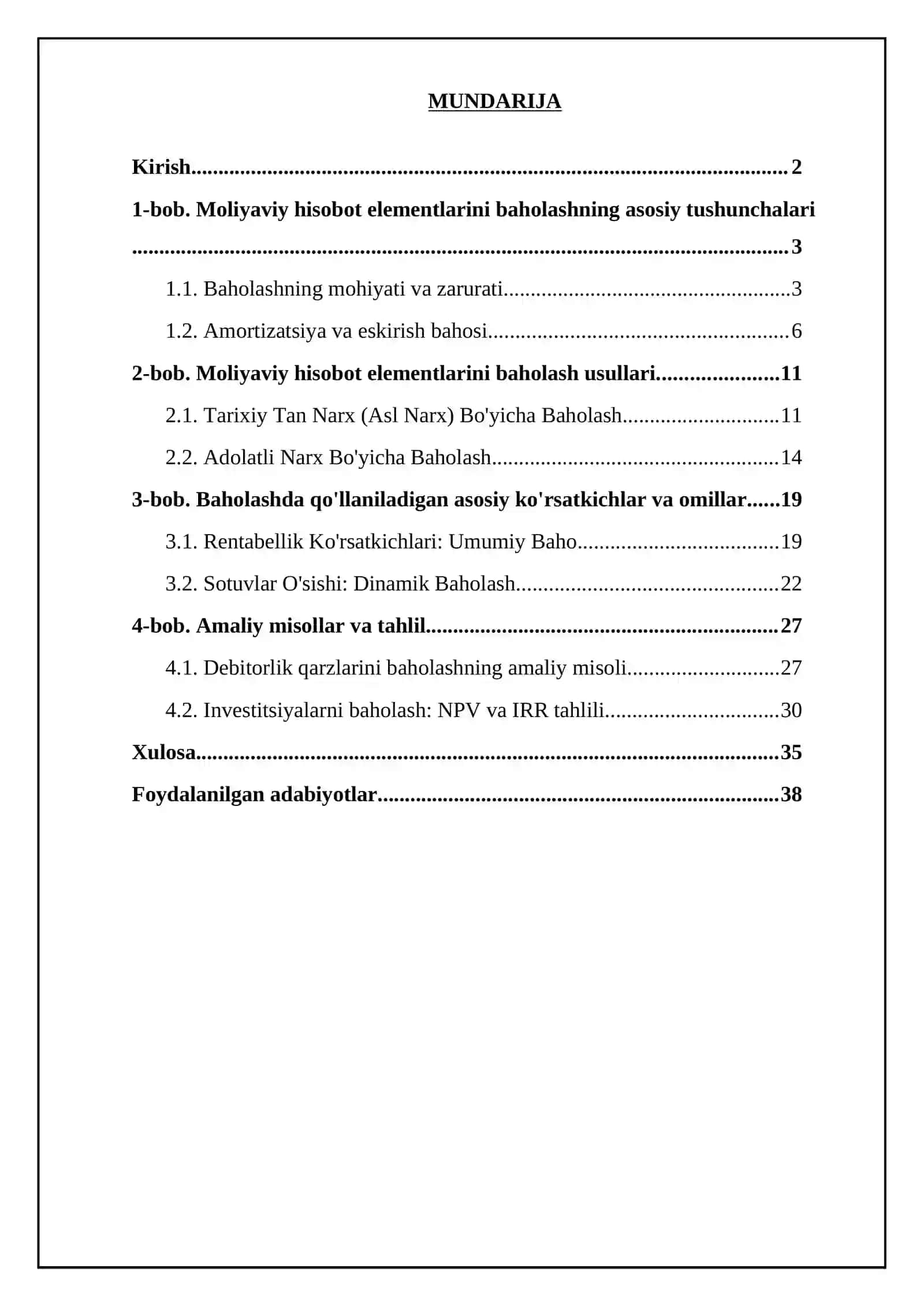 Moliyaviy hisobotlarni elementlarini baxolash 2