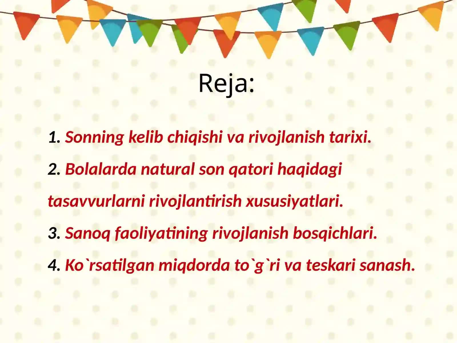 Bolalarda sanoq haqidagi bilimlarni shakllantirish, sanashga o'rgatish 2