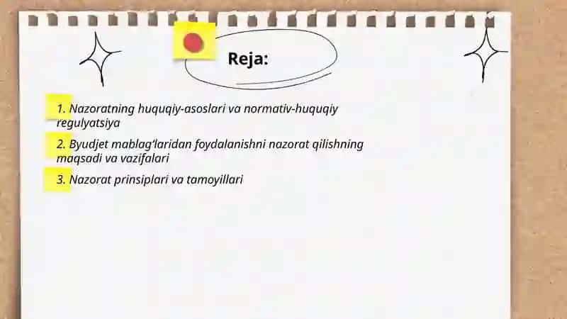 Byudjet mablagʻlaridan foydalanishni nazorat qilish tartibi 2