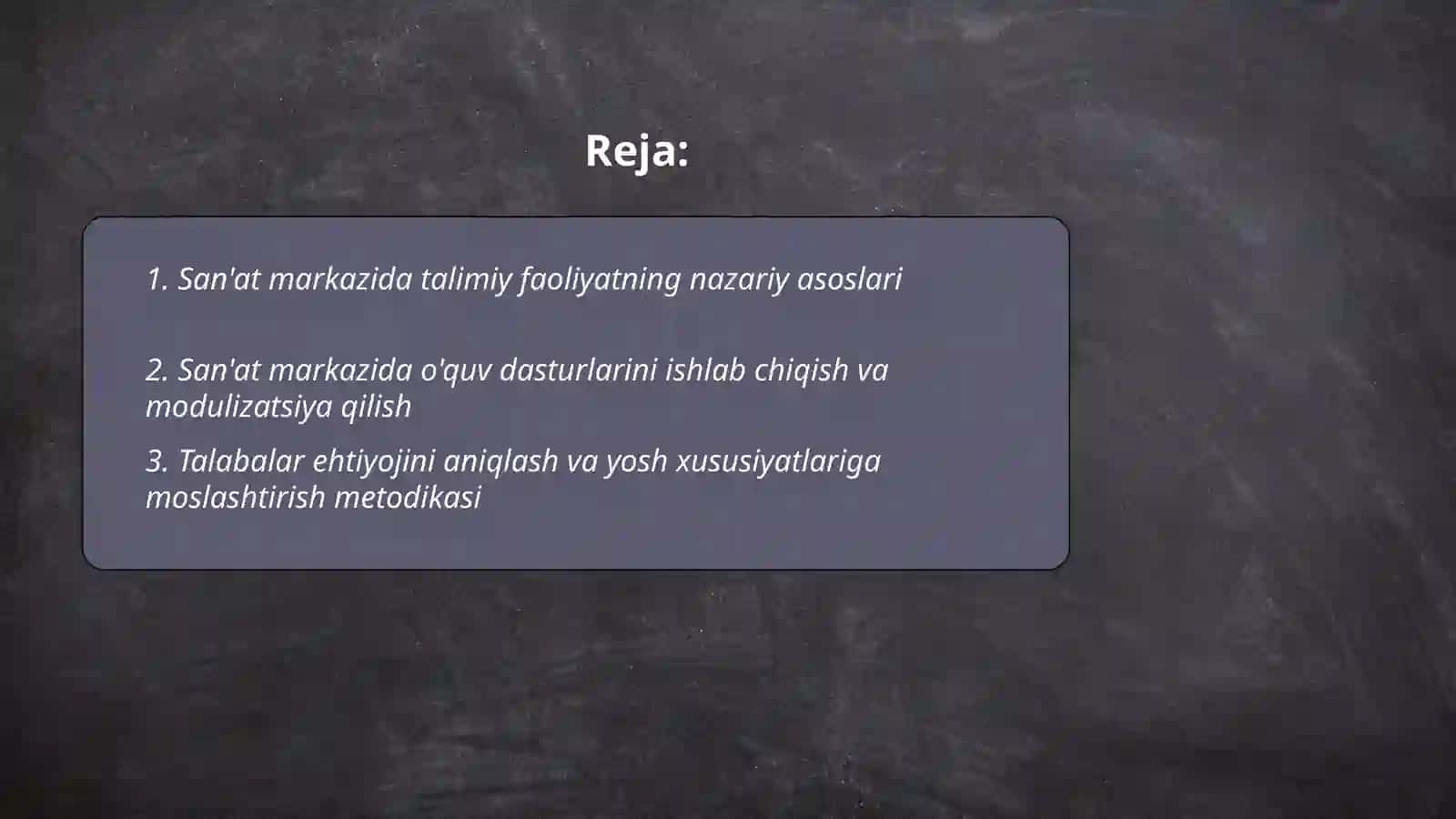San'at markazida talimiy faoliyatni tashkil etish qilish metodikasi amaliyoti 2