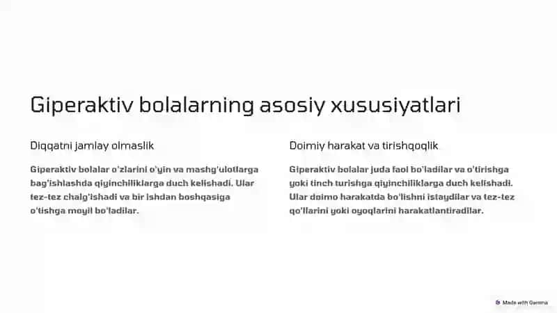 Boshlangich maktab yoshidagi giperaktiv va agressiv bolalar: muammolar va ularni hal etish yo'llari 2