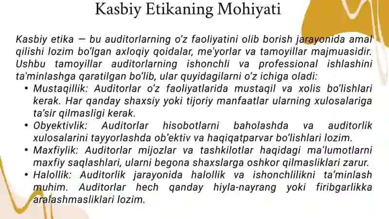 Kasbiy Etikaning Mohiyati 2