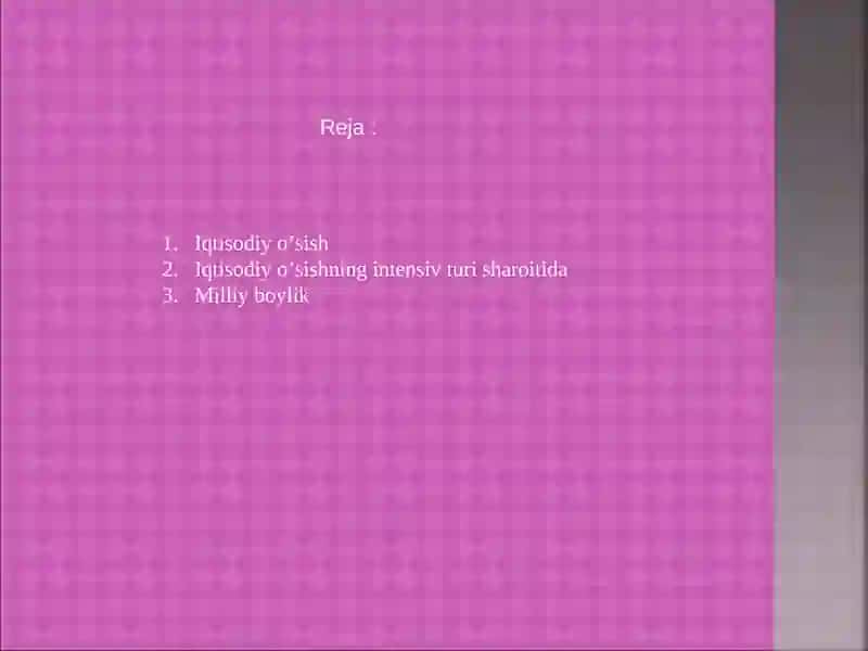Iqtisodiy o’sish 2