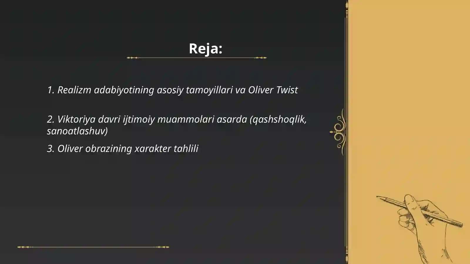 Realizm adabiyoti, Charles Dickensning "Oliver Twist" asari 2