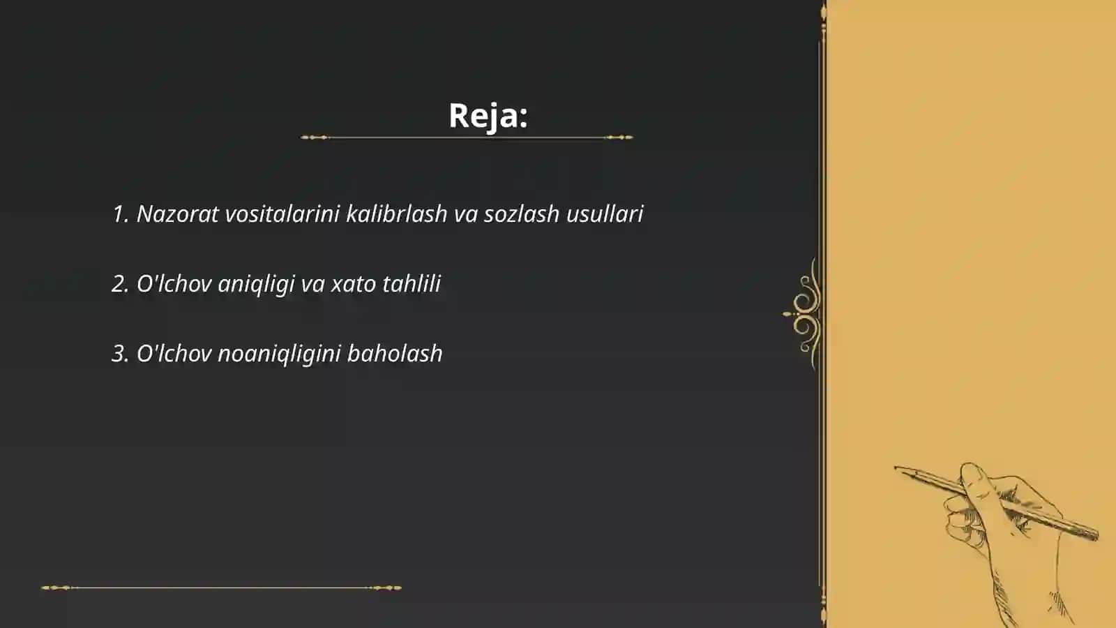 Nazorat vositalarini sinovdan o'tkazish 2