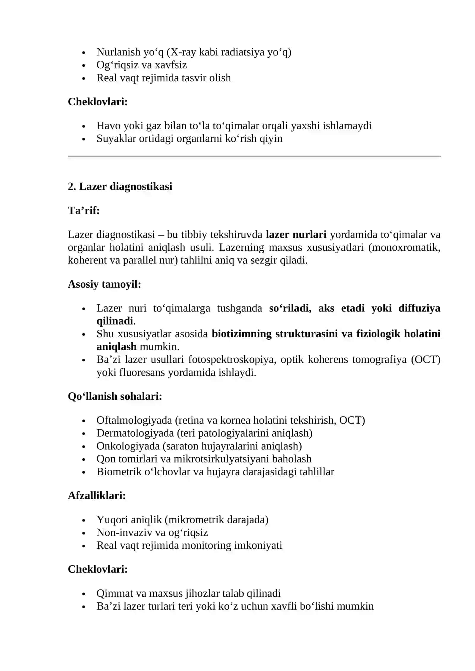 TIBBIYOTDA ULTRATOVUSH LAZER DIAGNOSTIKASI 2
