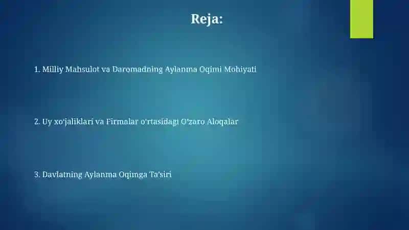 Milliy mahsulot va daromadlarning doiraviy aylanmasining mohiyati 2