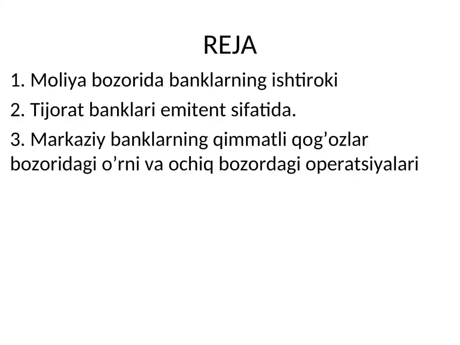 O’zbekiston Respublikasi bank tizimi va uning tarkibi 2
