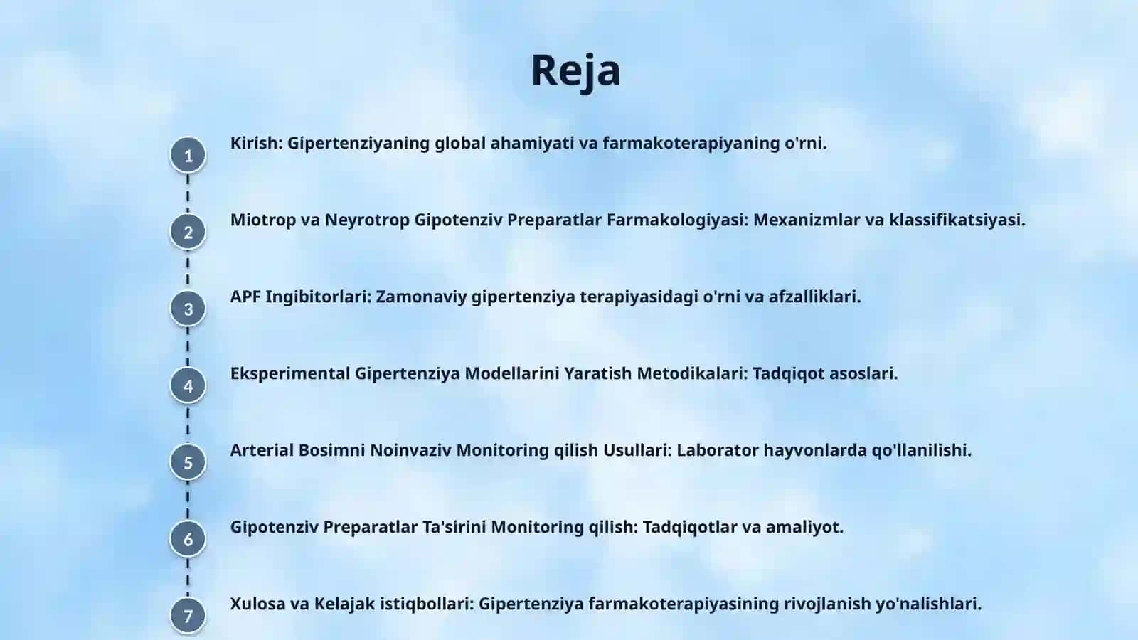 Gipotenziv dori vositalar farmakolgiyasi. Miotrop va neyrotrop gipotenzıv 2