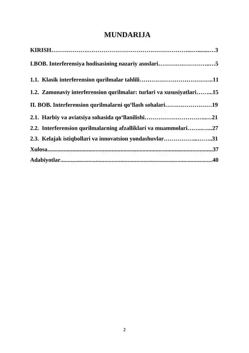 Zamonaviy interferension qurilmalar 2