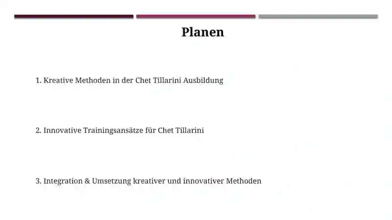 Kreative Methoden in der Chet Tillarini Ausbildung 2