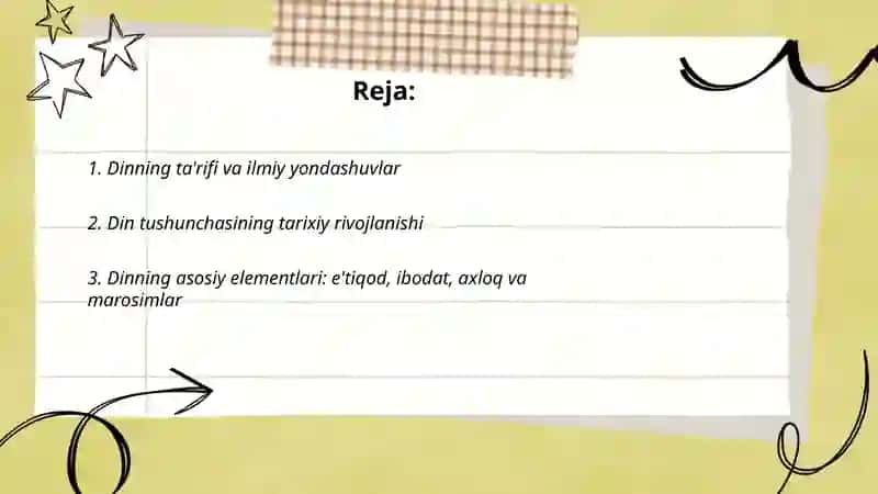 Dinga berilgan ta'riflar va dinlar tasnifi 2