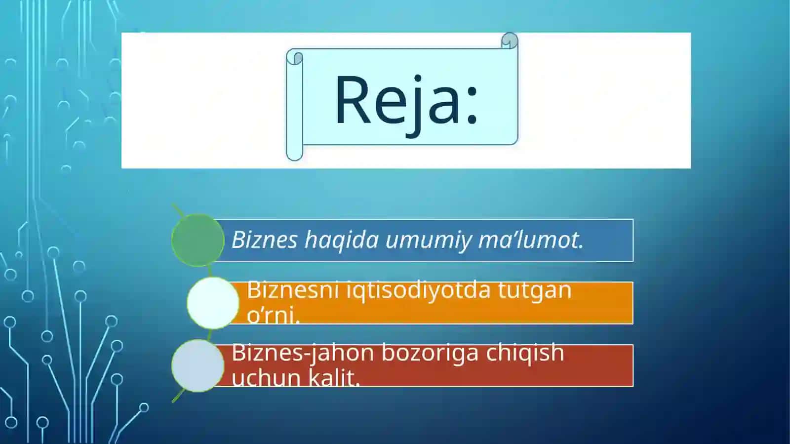 Biznesni iqtisodiyotda tutgan o’rni 2
