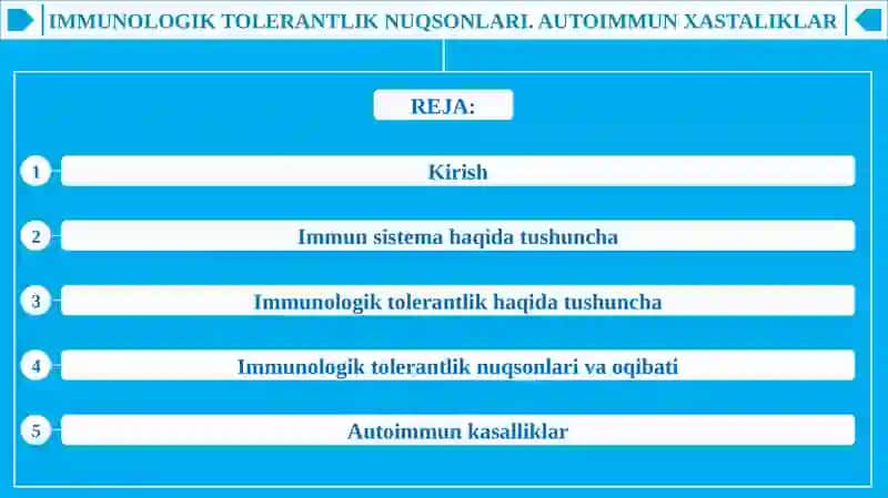 IMMULOGIK TOLERANTLIK NUQSONLARI. AUTOIMMUN XASTALIKLAR 2
